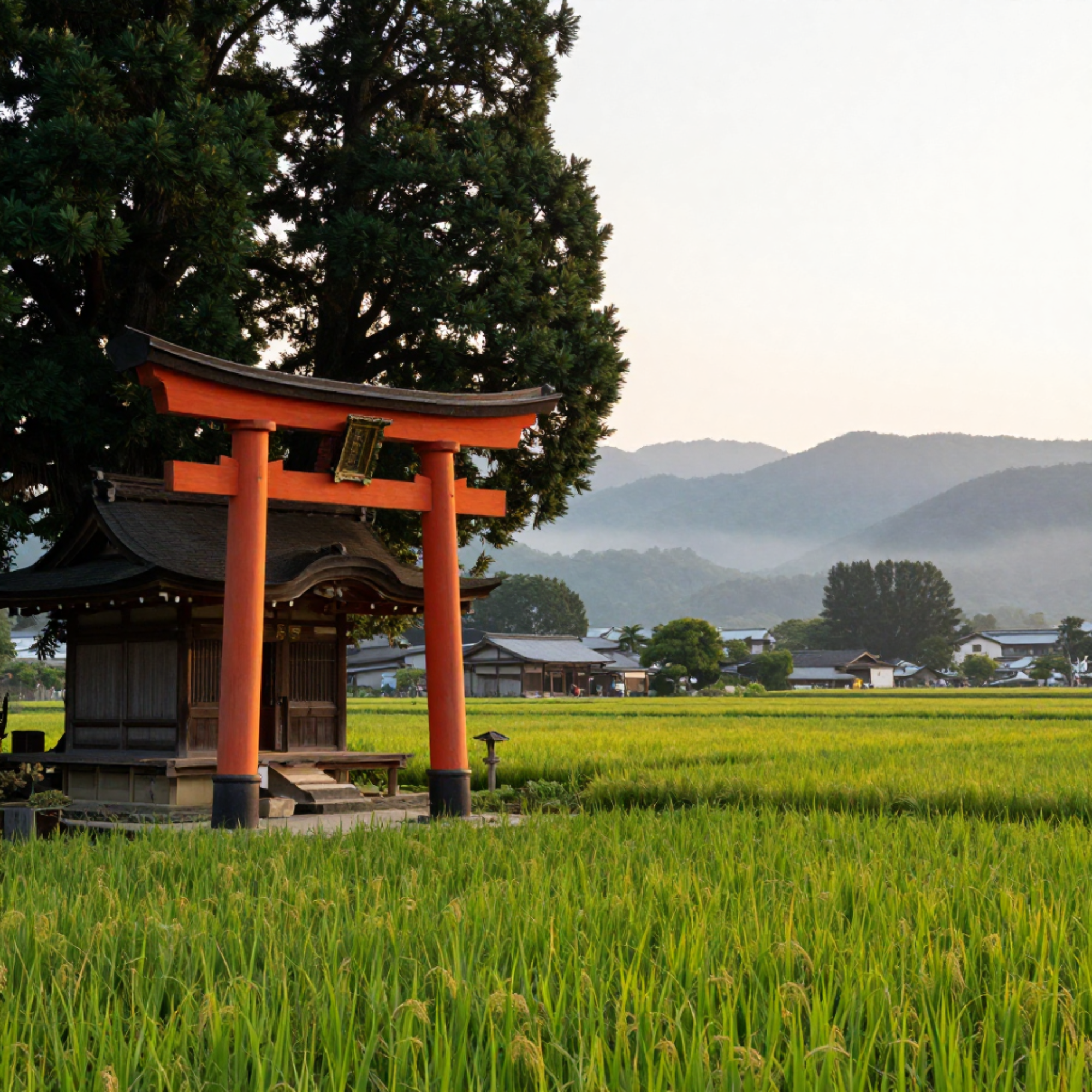 神社とたんぼ